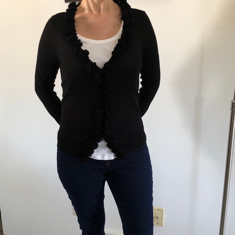Loft merino black cardigan XS